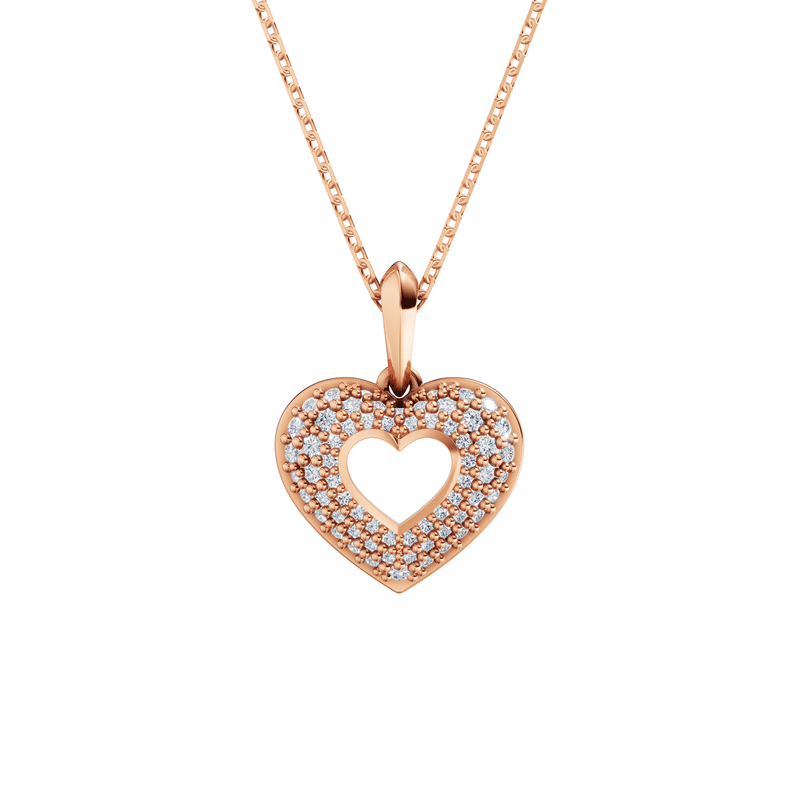 Zlatý dámský přívěsek DF 4896, růžové zlato, s diamanty