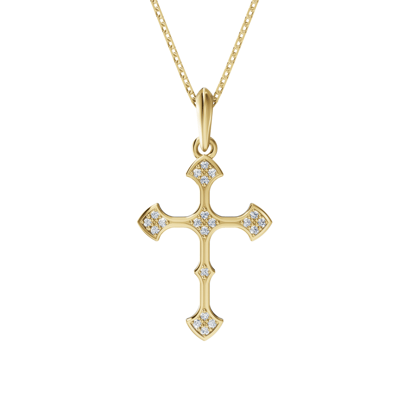 Zlatý dámský přívěsek DF 4201, žluté zlato, s diamanty