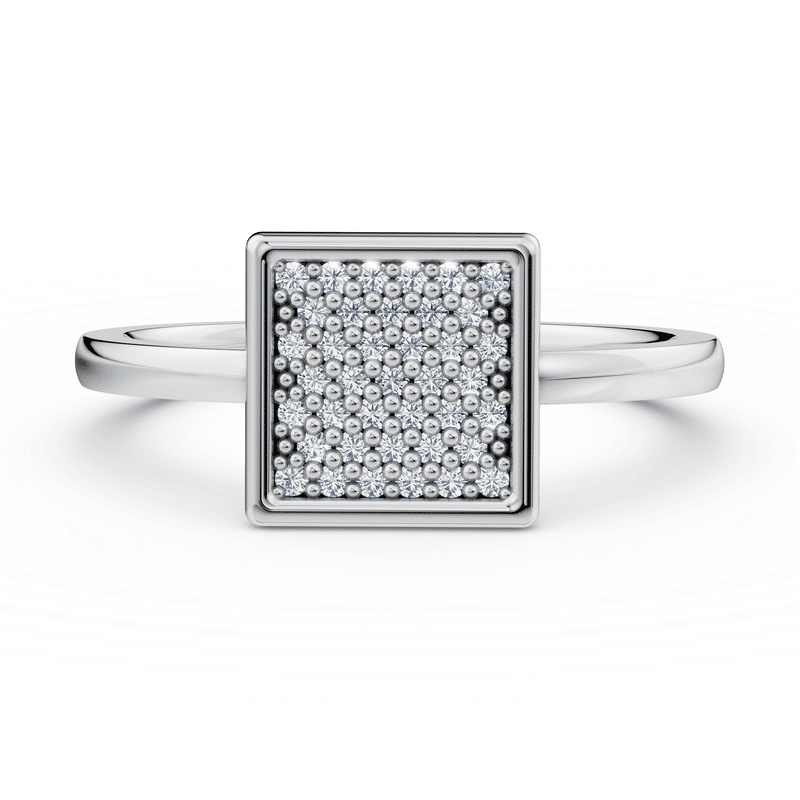 Zlatý dámský prsten DF 4188, bílé zlato, s diamanty 52