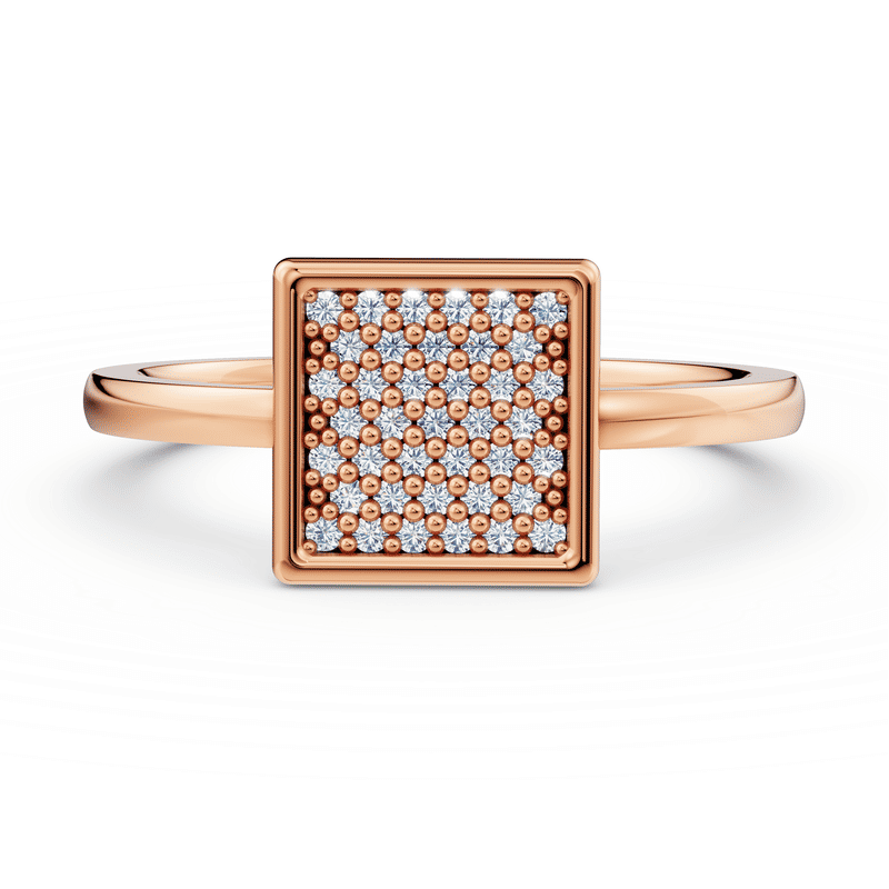 Zlatý dámský prsten DF 4188, růžové zlato, s diamanty 47