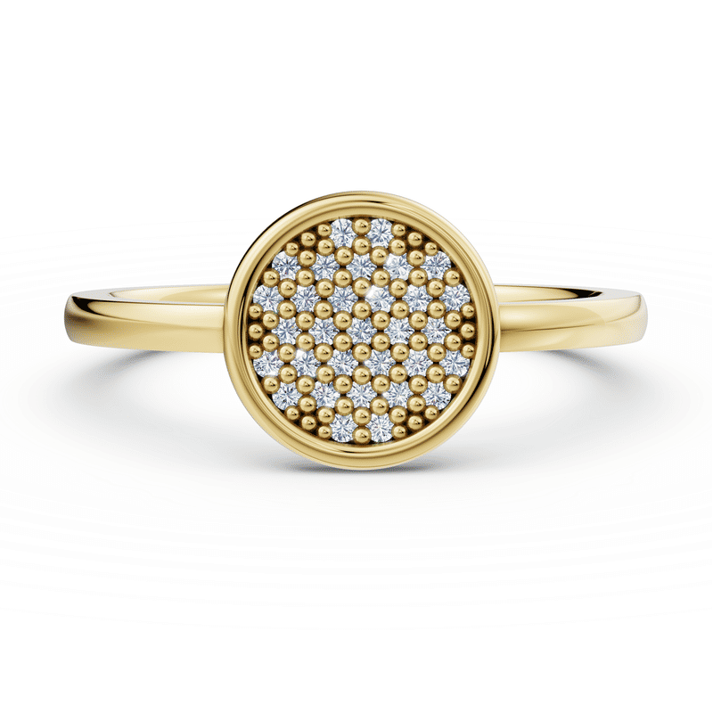 Zlatý dámský prsten DF 4192, žluté zlato, s diamanty 60