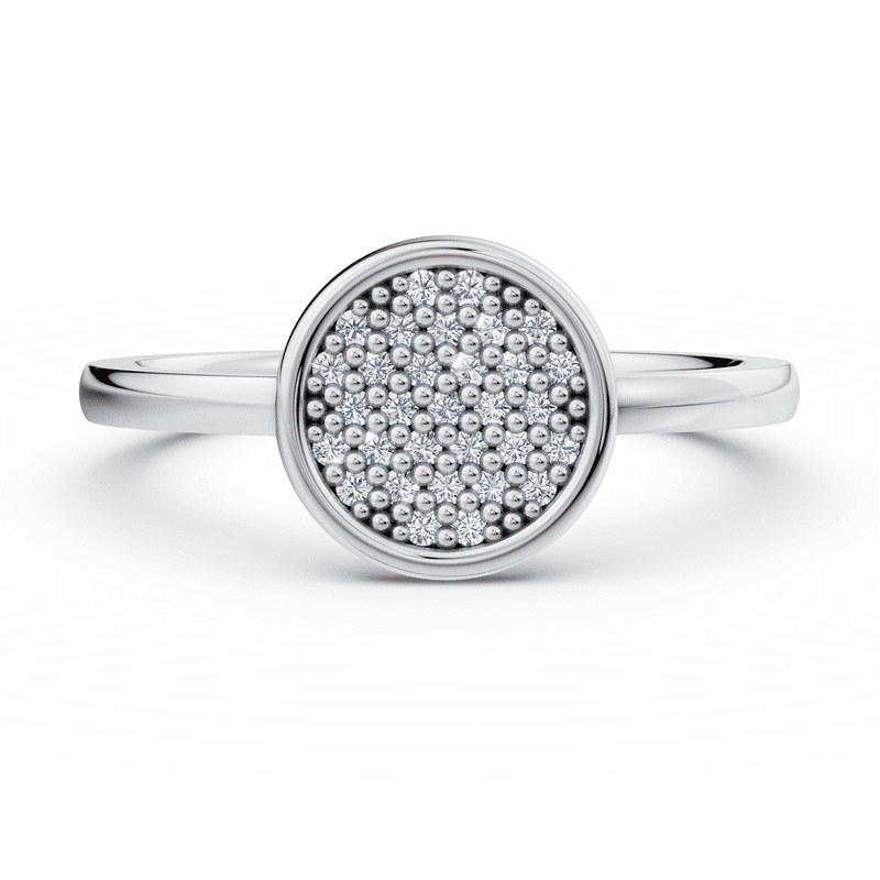 Zlatý dámský prsten DF 4192, bílé zlato, s diamanty 60