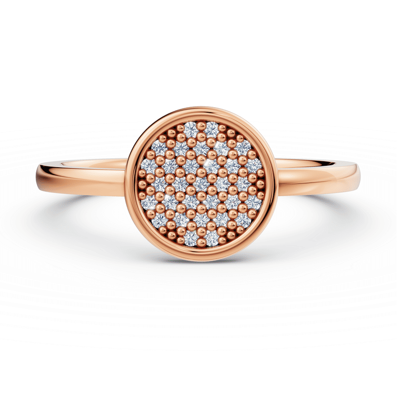 Zlatý dámský prsten DF 4192, růžové zlato, s diamanty  47