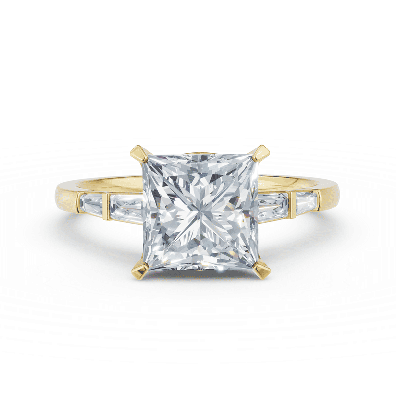 Zásnubní prsten DF 6570, žluté zlato, s laboratorním diamantem o váze 3.00 ct VS1/D–F 46