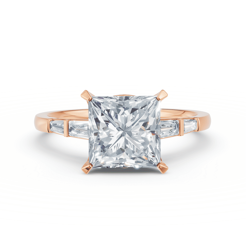 Zásnubní prsten DF 6570, růžové zlato, s laboratorním diamantem o váze 3.00 ct VS1/D–F 51