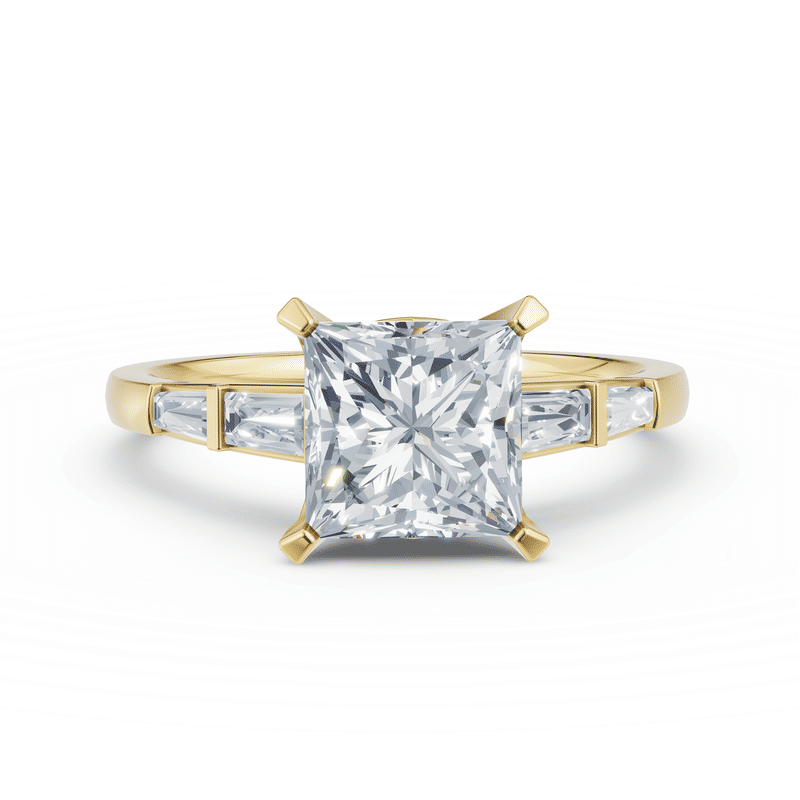 Zásnubní prsten DF 6579, žluté zlato, s laboratorním diamantem o váze 2.00 ct VS1/D–F 48