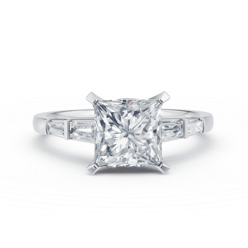 Zásnubní prsten DF 6579, bílé zlato, s laboratorním diamantem o váze 2.00 ct VS1/D–F 46