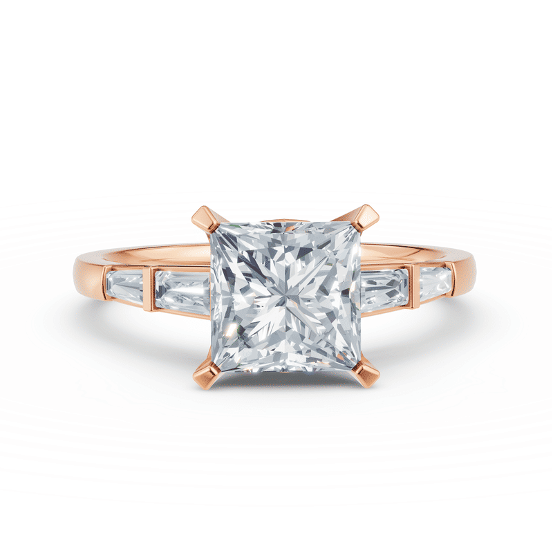 Zásnubní prsten DF 6579, růžové zlato, s laboratorním diamantem o váze 2.00 ct VS1/D–F 59