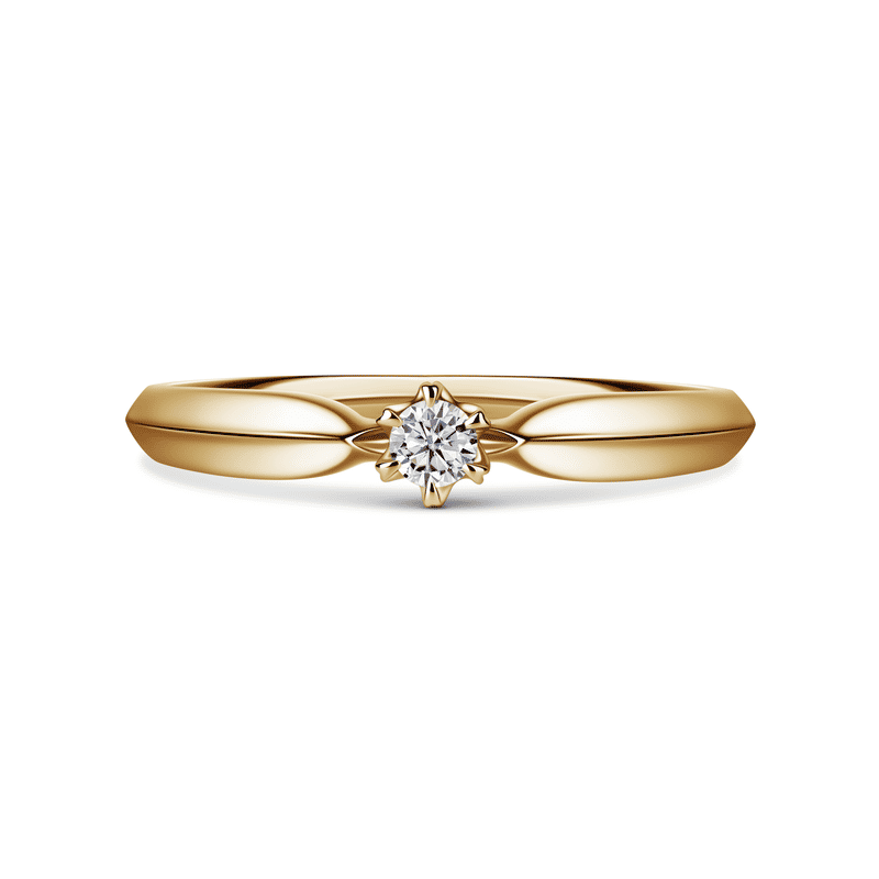 Mira | Zlásnubní prsten se středovým kamenem 0.085ct, žluté zlato, s diamanty 46
