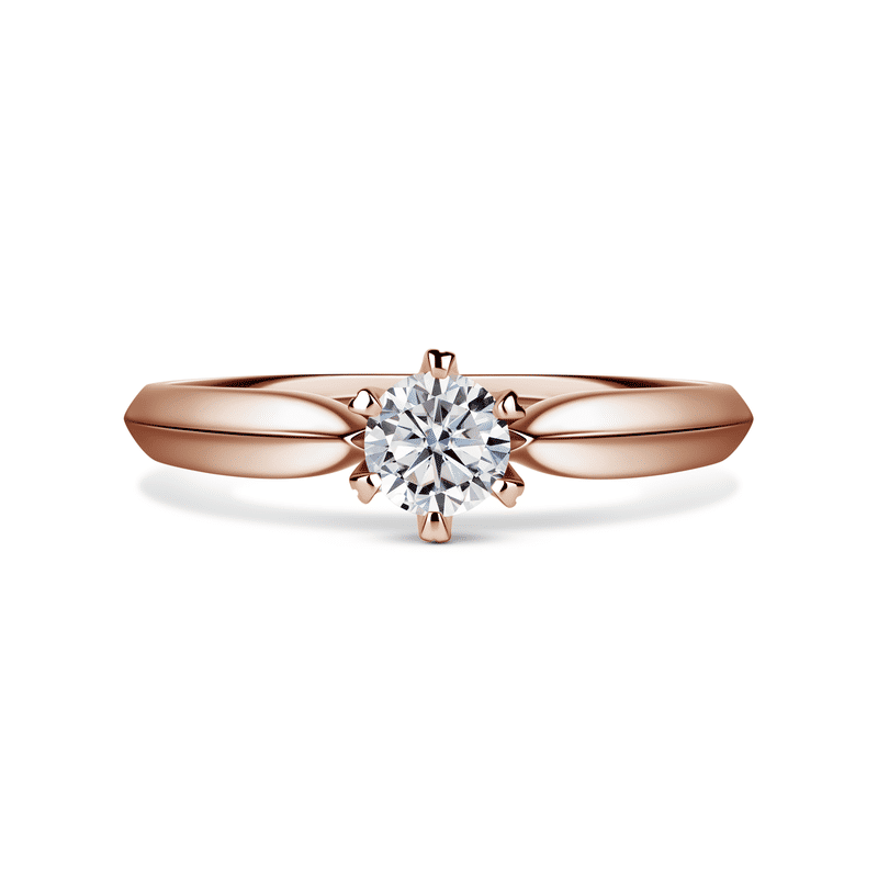 Mira | Zásnubní prsten se středovým kamenem 0.4ct, růžové zlato, s diamanty 60