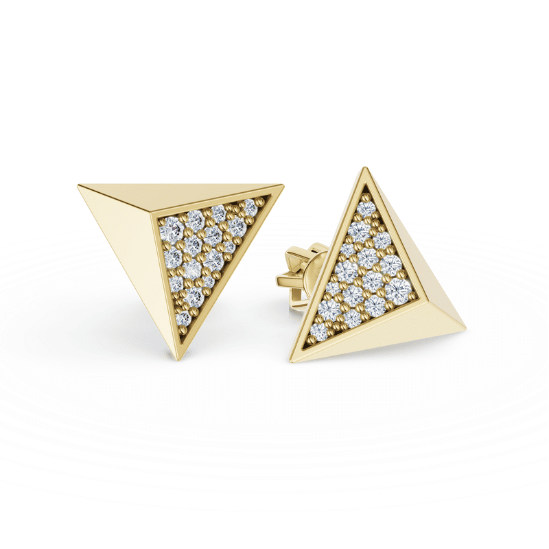 Náušnice DF 4328, žluté zlato s diamanty