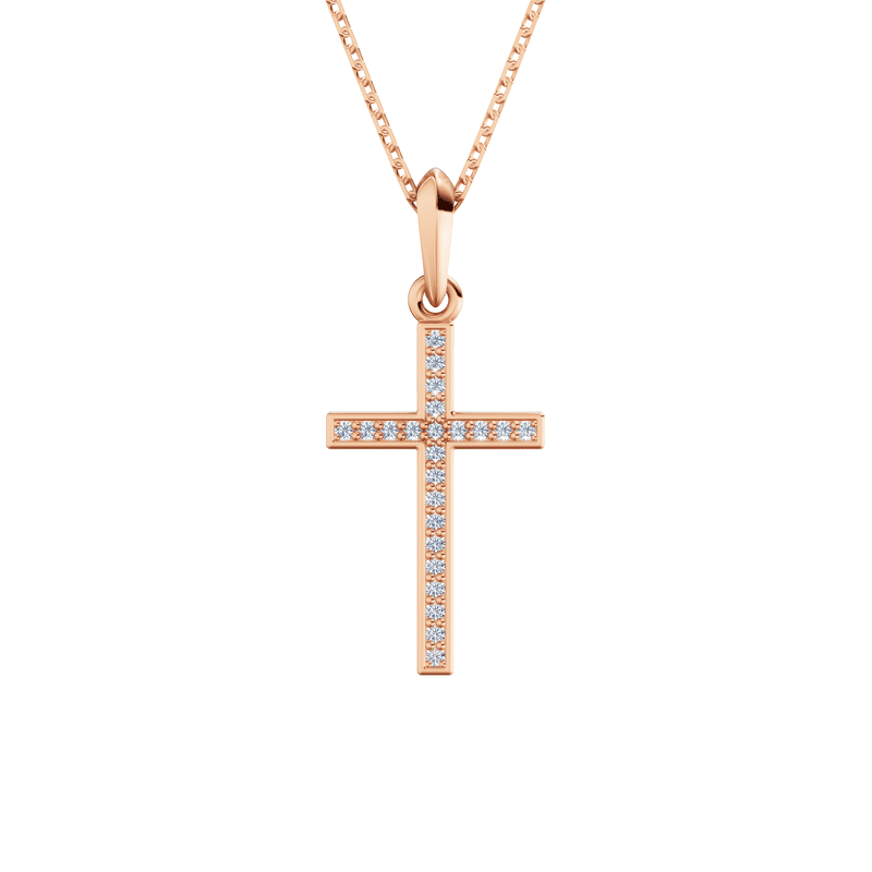 Přívěsek DF 4317, růžové zlato s diamanty