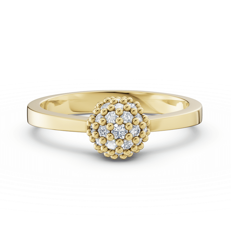 Prsten DF 3354, žluté zlato, s diamanty o celkové váze 0.441 ct 62