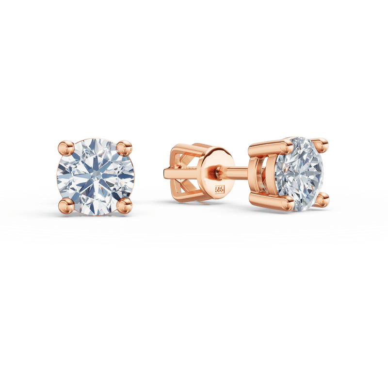 Dámské náušnice DF 3686 z růžového zlata s diamanty o celkové váze 1.04 ct