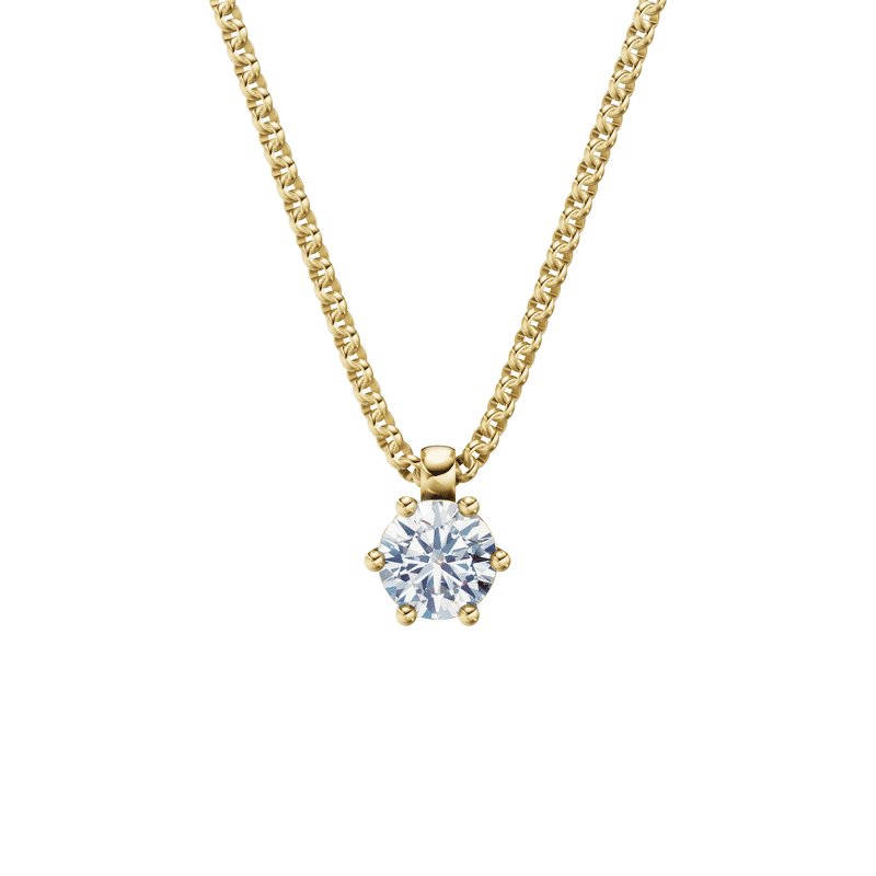 Zlatý náhrdelník DF 5465 ze žlutého zlata s diamantem o váze 0.72 ct