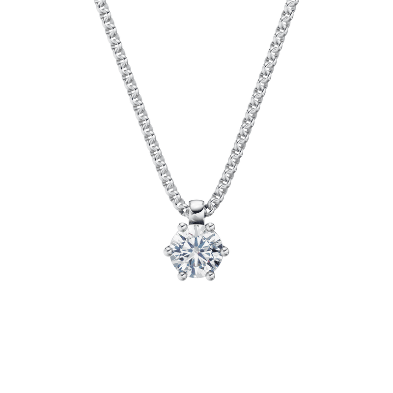 Zlatý náhrdelník DF 5465 z bílého zlata s diamantem o váze 0.72 ct