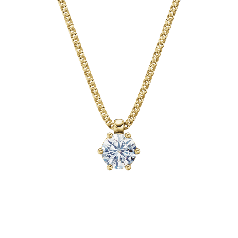 Zlatý náhrdelník DF 5466 ze žlutého zlata s diamantem o váze 0.90 ct