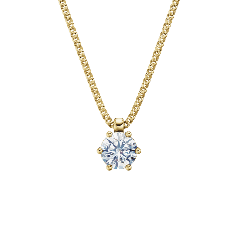 Zlatý náhrdelník DF 5467 ze žlutého zlata s diamantem o váze 1.00 ct