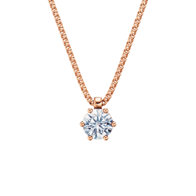 Zlatý náhrdelník DF 5467 z růžového zlata s diamantem o váze 1.00 ct