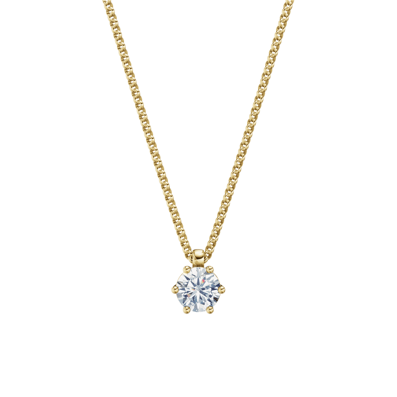 Zlatý náhrdelník DF 5467 ze žlutého zlata s lab-grown diamantem o váze 1.00 ct