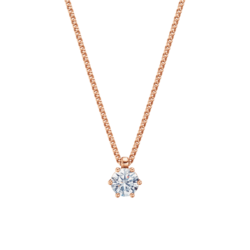 Zlatý náhrdelník DF 5467 z růžového zlata s lab-grown diamantem o váze 1.00 ct