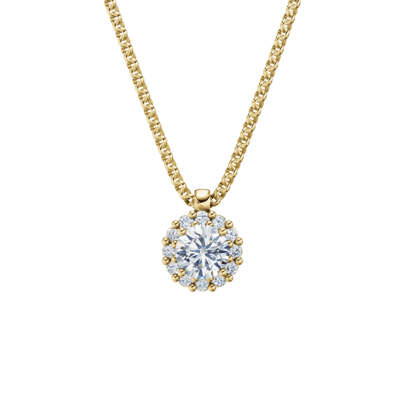 Zlatý náhrdelník DF 5487 ze žlutého zlata s diamanty o celkové váze 0.936 ct