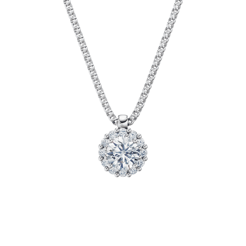 Zlatý náhrdelník DF 5487 z bílého zlata s diamanty o celkové váze 0.936 ct