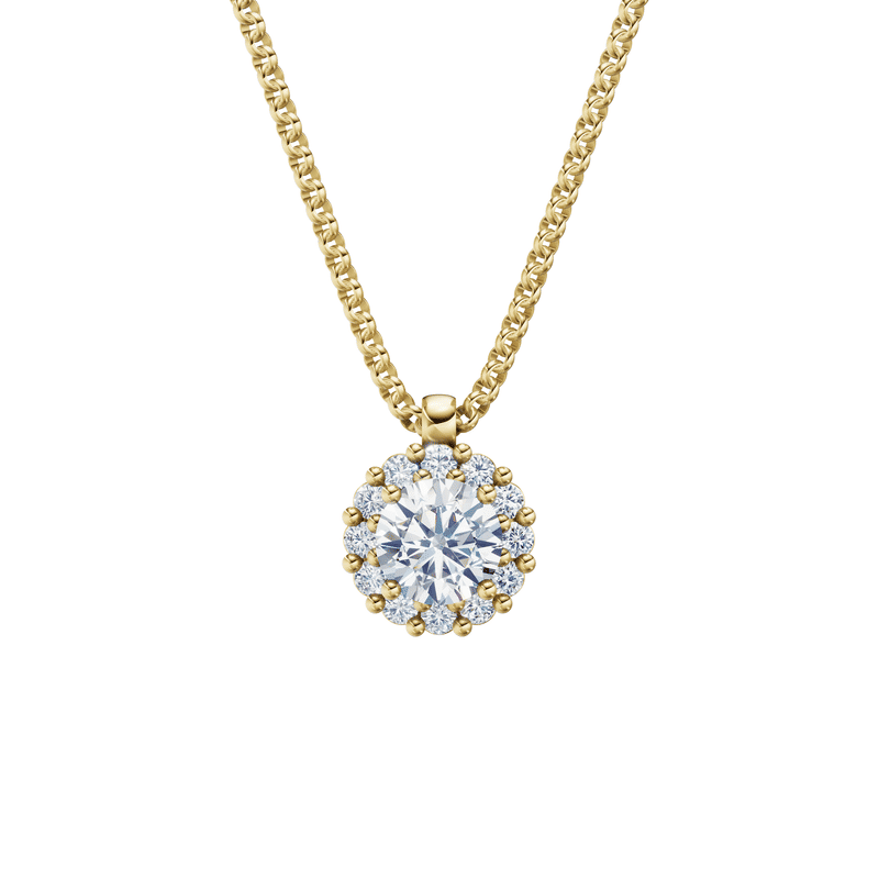 Zlatý náhrdelník DF 5488 ze žlutého zlata s diamanty o celkové váze 1.20 ct