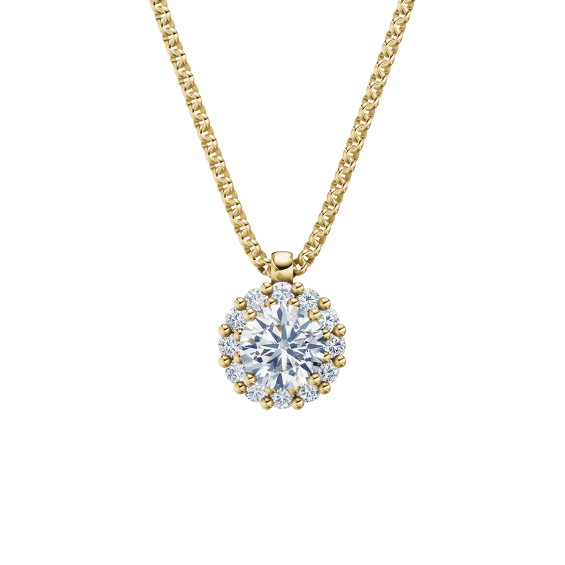 Zlatý náhrdelník DF 5489 ze žlutého zlata s diamanty o celkové váze 1.32 ct