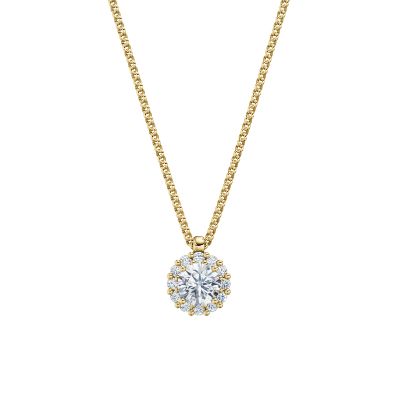 Zlatý náhrdelník DF 5489 ze žlutého zlata s lab-grown diamanty o celkové váze 1.32 ct