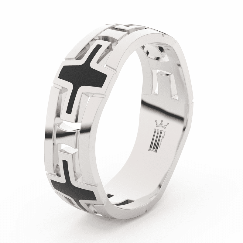 Pánský snubní prsten Danfil DLR3043 z bílého zlata