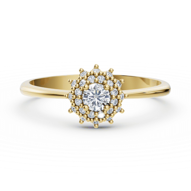 Zlatý zásnubní prsten DF 2841, žluté zlato, s briliantem 60