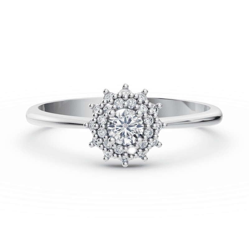 Zlatý zásnubní prsten DF 2841, bílé zlato, s briliantem 57