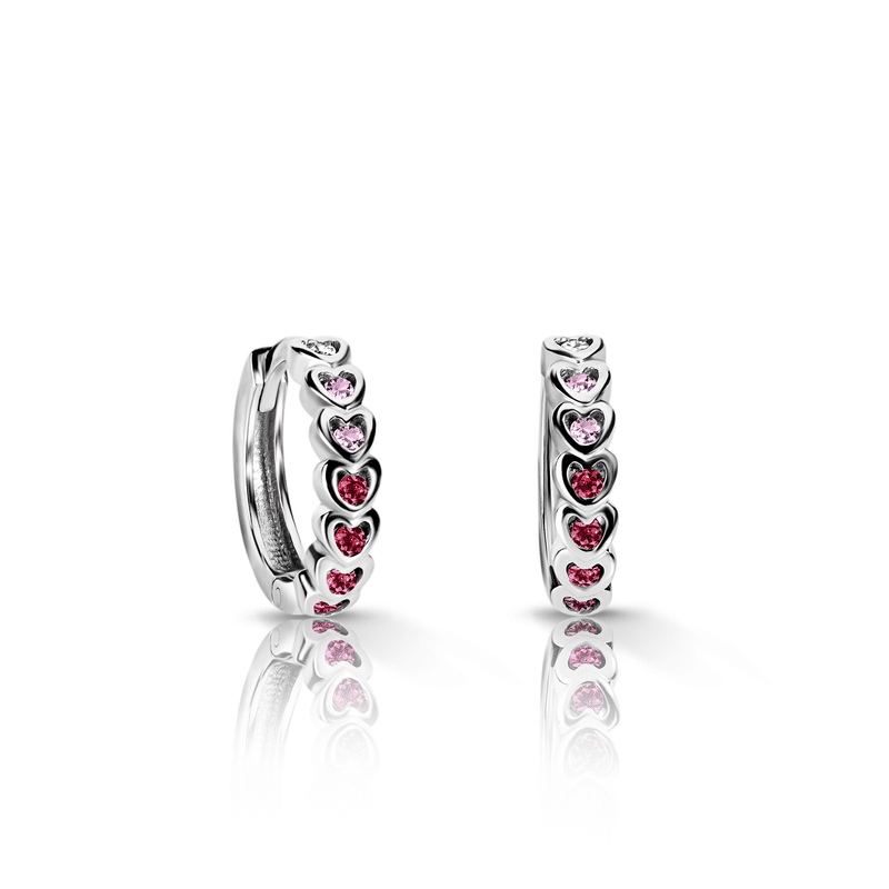 Dětské náušnice Danfil kroužky C 3340/G0 z bílého zlata, s duhovými zirkony